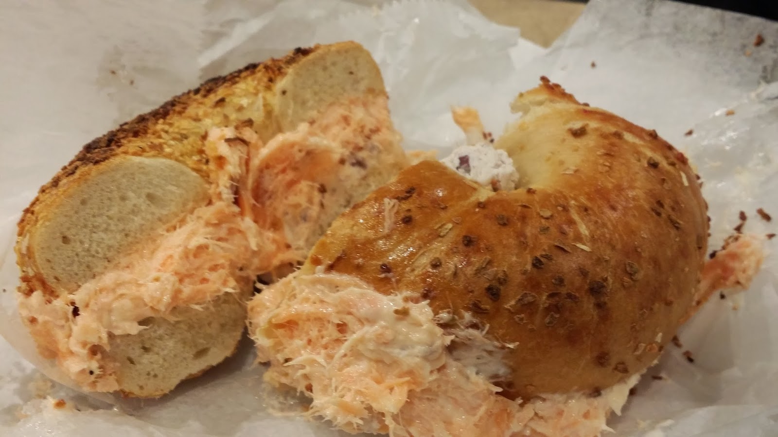 Order Baked Salmon on Bagel or Bread food online from Rego Bagel store, Rego Park on bringmethat.com