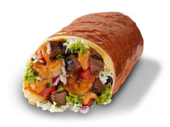 Order NEW Surf & Turf Burrito food online from Qdoba Mexican Eats store, Wilsonville on bringmethat.com