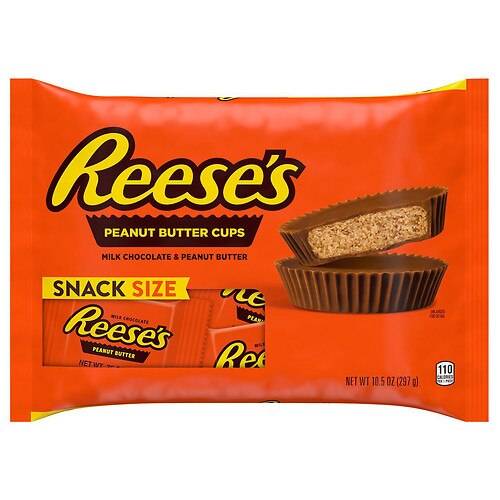 Order Reese's Halloween Snack Size Cups Candy, Individually Wrapped, Gluten Free, Small Bag Milk Chocolate Peanut Butter - 10.5 oz food online from Walgreens store, Southlake on bringmethat.com