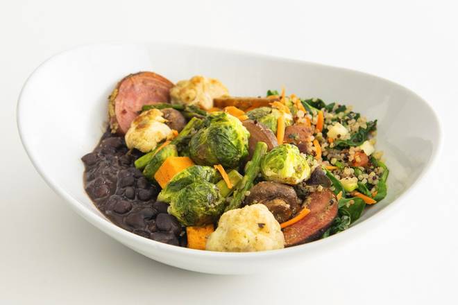 Order Seasonal Roasted Vegetable Bowl food online from Sharkys Woodfired Grill Mexican store, Newbury Park on bringmethat.com