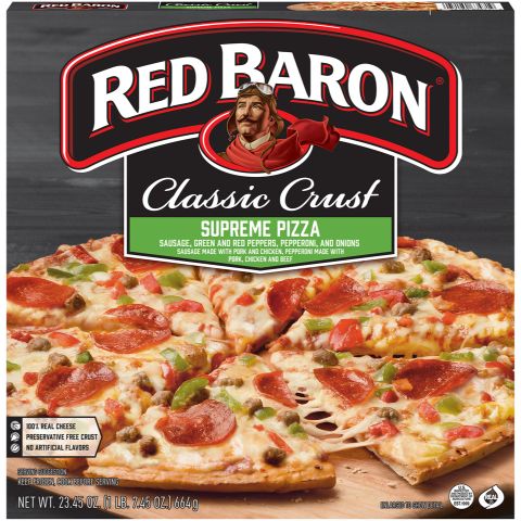 Order Red Baron Classic Supreme Pizza 23oz food online from 7-Eleven store, Denville on bringmethat.com