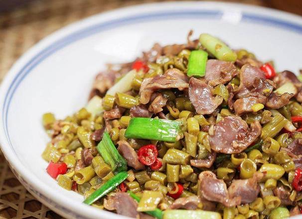 Order Sautéed Pickled Beans with Chicken Gizzard (酸豆角炒鸡胗) food online from Chef Chuan store, Irvine on bringmethat.com
