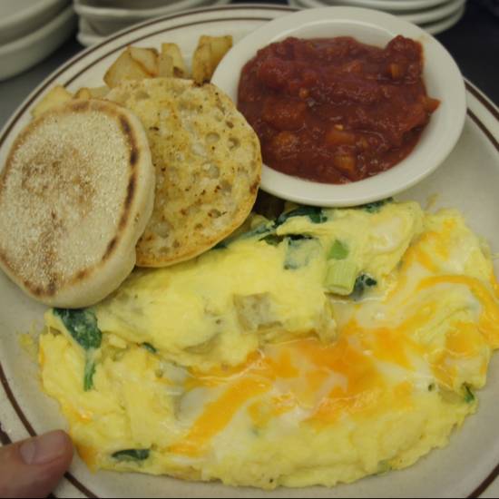 Order Spinach Spanish Omelet food online from Sunrise Sunset store, Lakewood on bringmethat.com