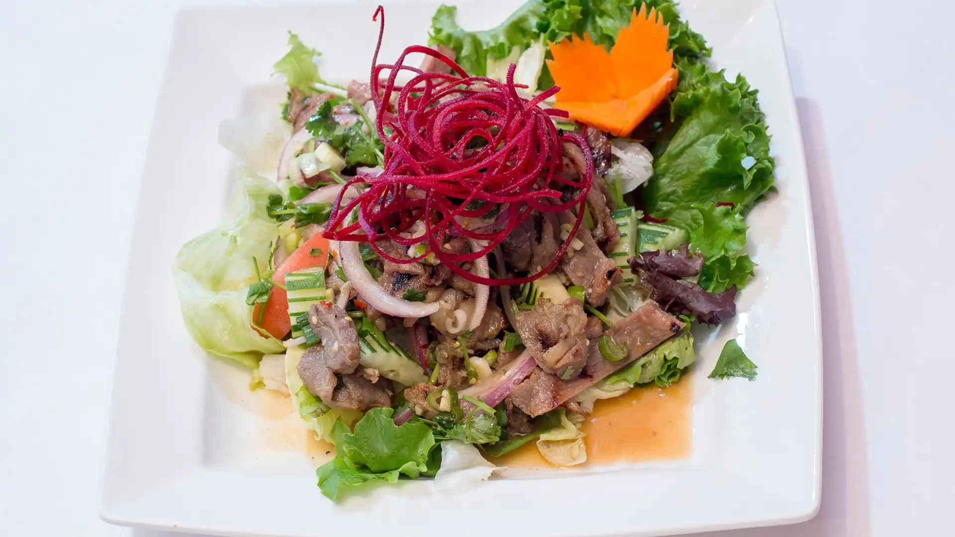 Order Barbeque Pork Salad food online from Shana Thai Restaurant store, Mountain View on bringmethat.com