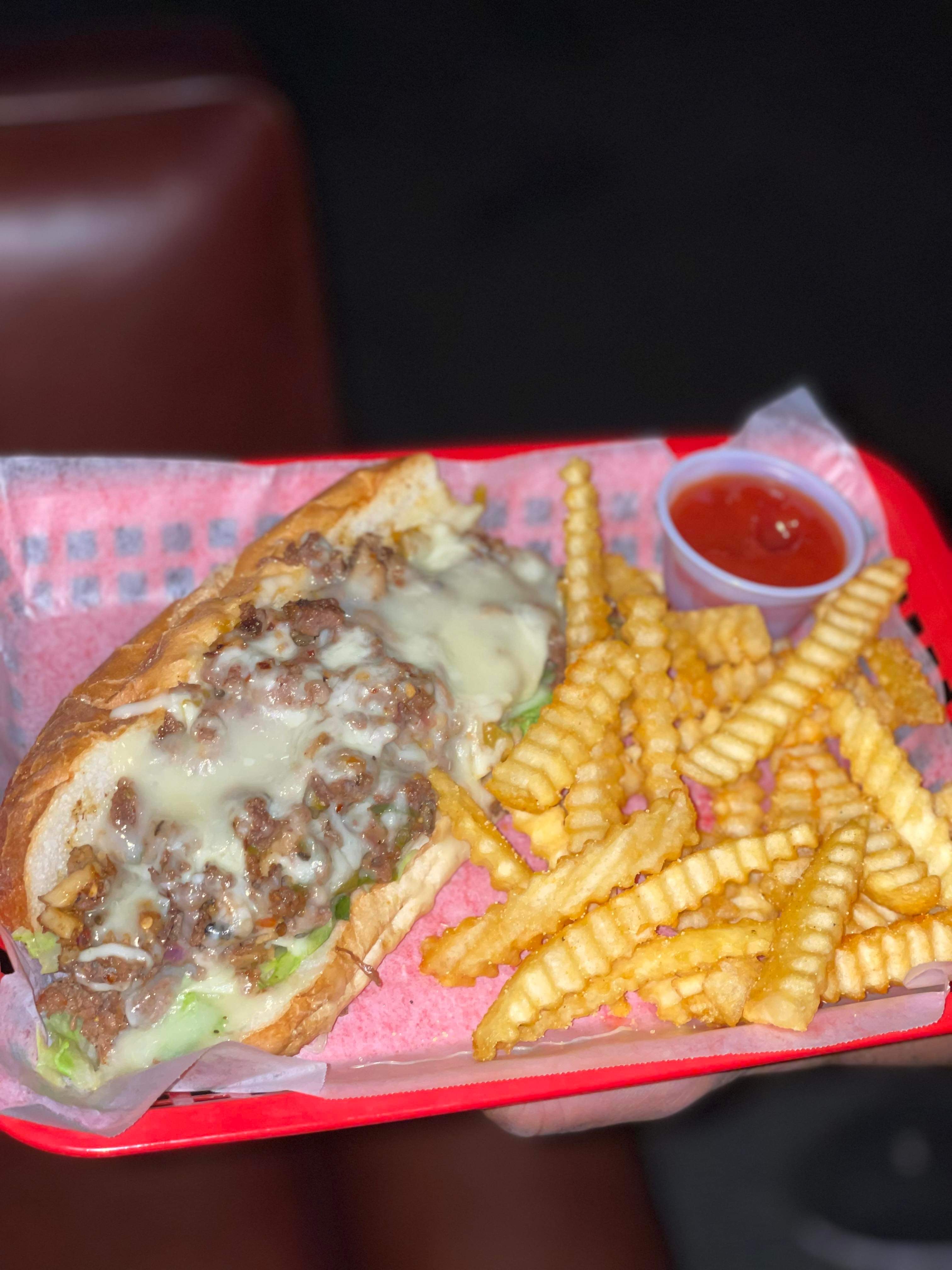 Order Xtr3me Philly Cheesesteak (only) food online from Xtr3me Bar & Grill store, Roanoke on bringmethat.com