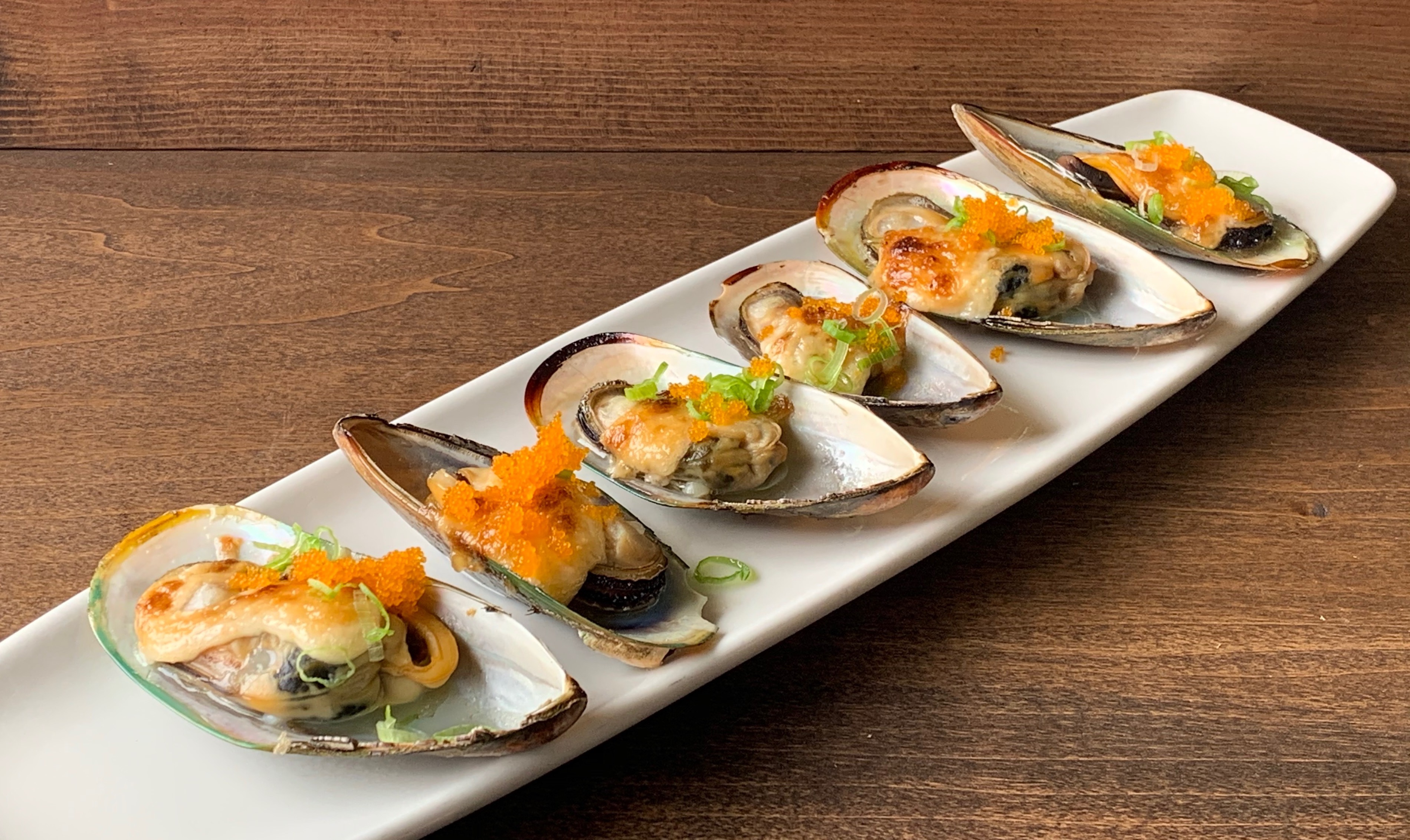 Order Baked Mussel food online from Minato Sushi store, Lake Forest on bringmethat.com