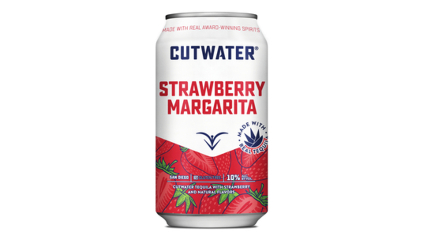 Order Cutwater Strawberry Margarita 12oz Can food online from Village Commons Liquor store, Camarillo on bringmethat.com