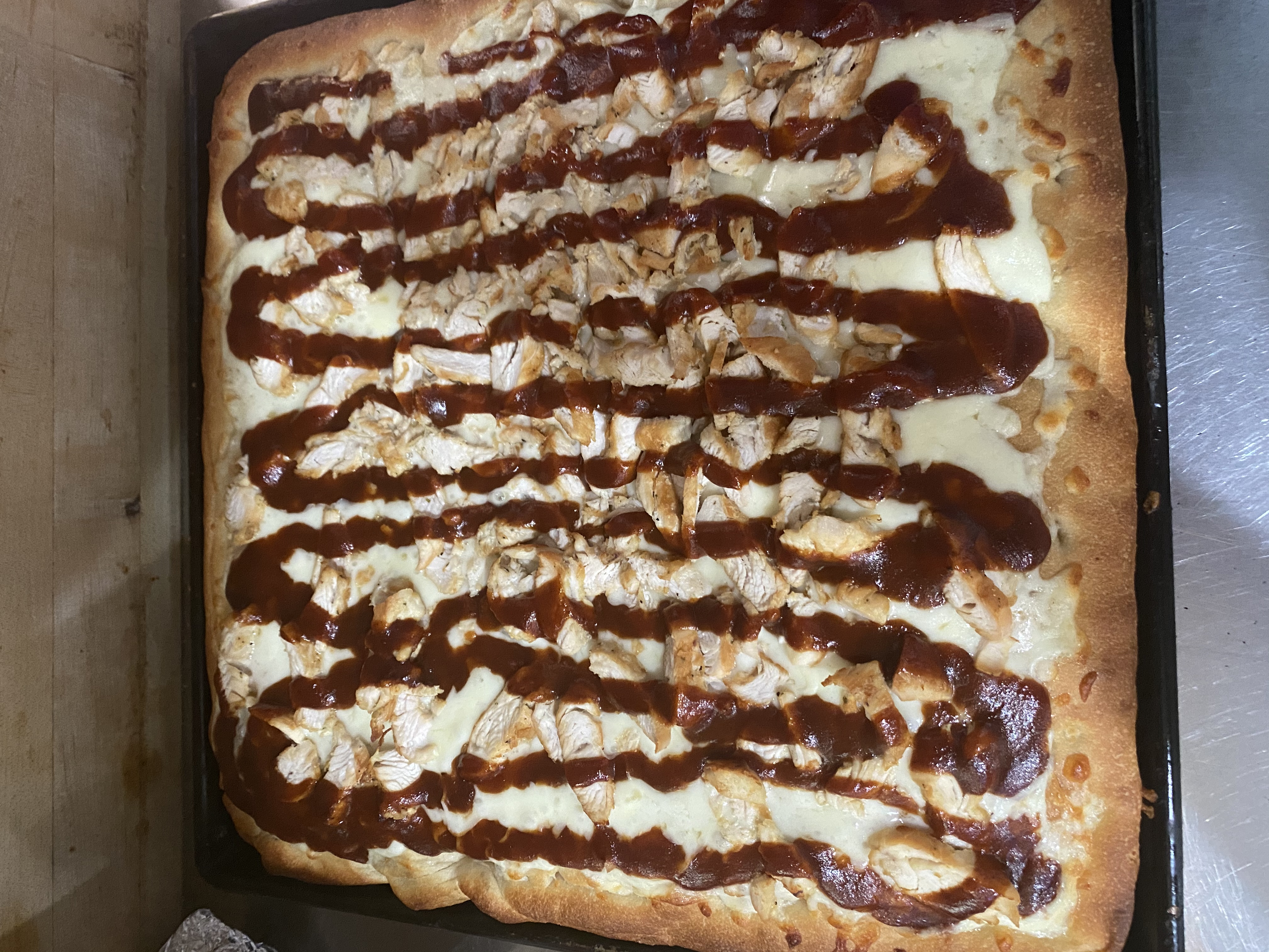 Order 16" BBQ Chicken Sicilian Specialty Pizza food online from Pepperoni store, Oaklyn on bringmethat.com