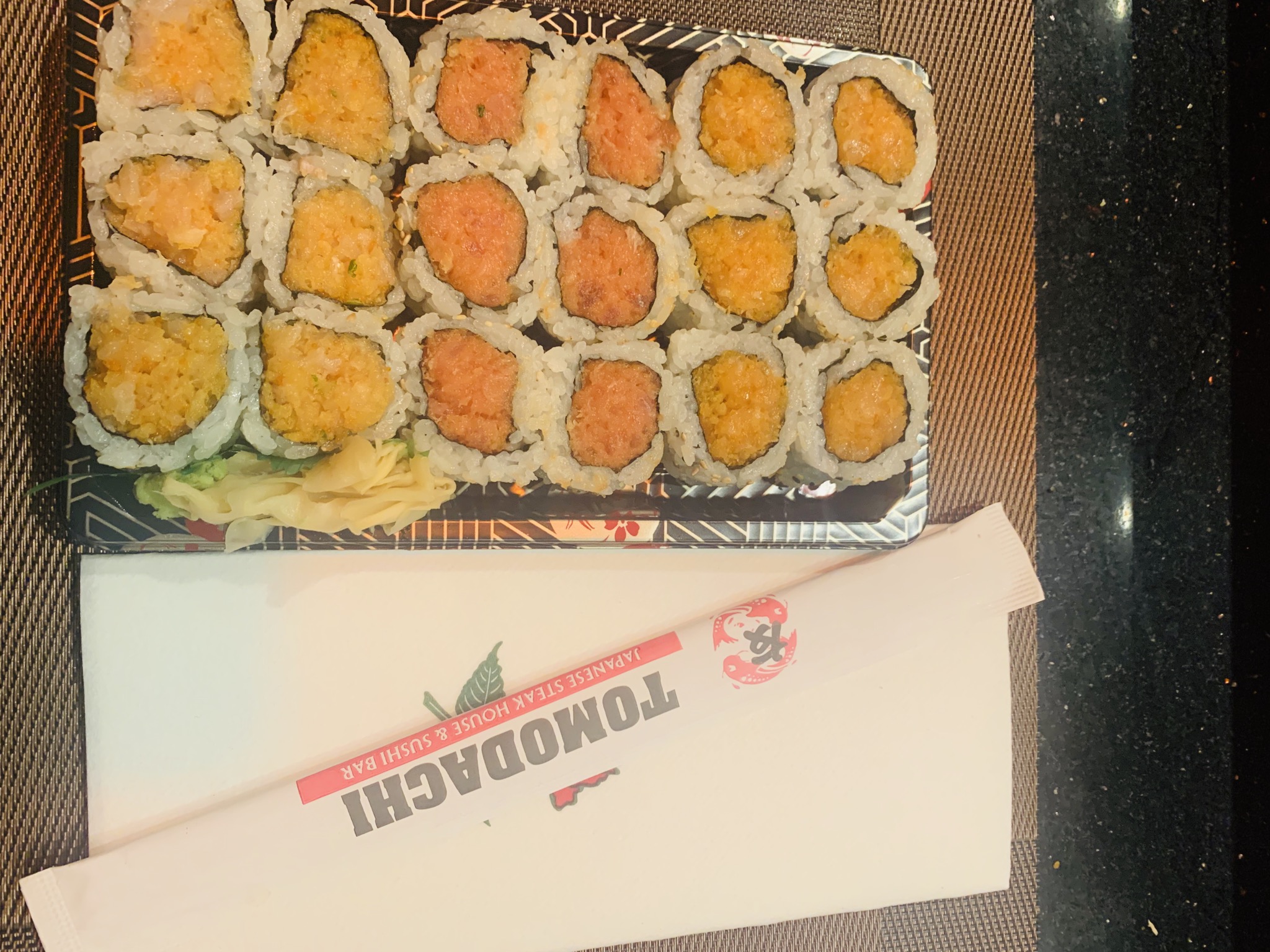 Order B. Spicy Tuna Roll, Spicy Salmon Roll, Spicy Yellowtail Roll Combo food online from Tomodachi Japanese Steakhouse & Sushi Bar store, Royersford on bringmethat.com