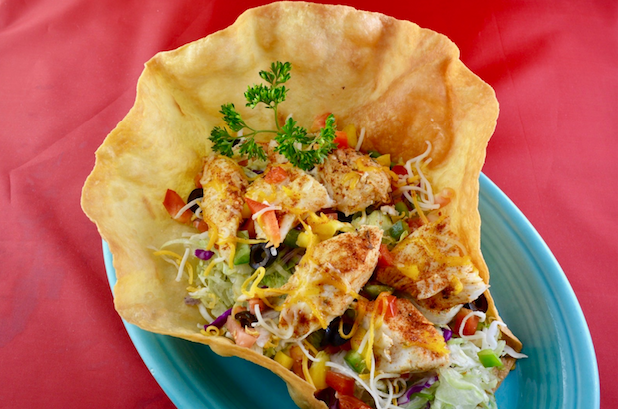 Order HALIBUT SALAD food online from Jalapenos Mexican Restaurant Eagle River store, Eagle River on bringmethat.com