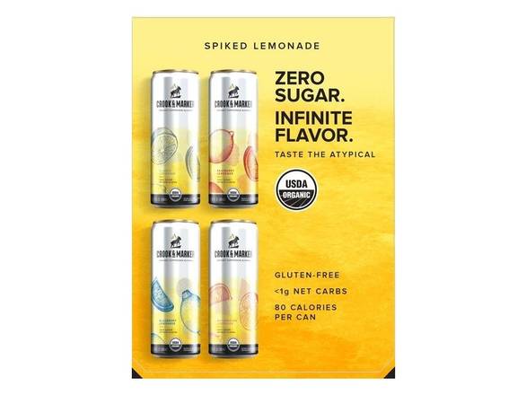 Order Crook & Marker Spiked Lemonade Variety Pack - 8x 11.5oz Cans food online from Royals Liquor store, St. Peters on bringmethat.com
