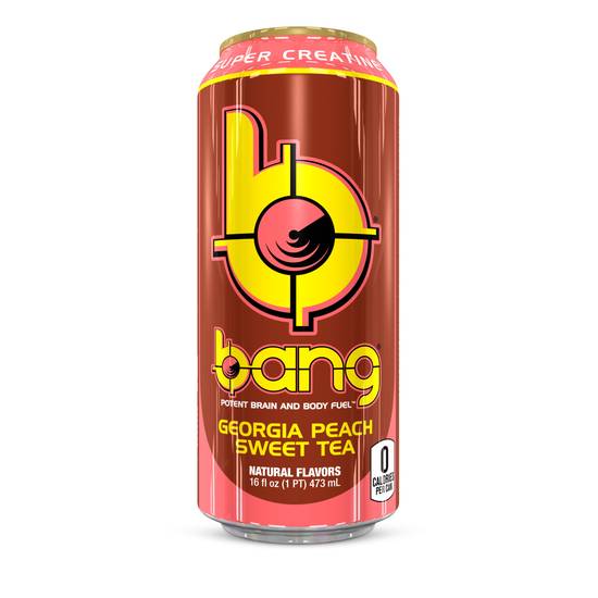 Order Bang Georgia Peach Sweet Tea Energy Drink With Super Creatine food online from Lone Star store, Princeton on bringmethat.com