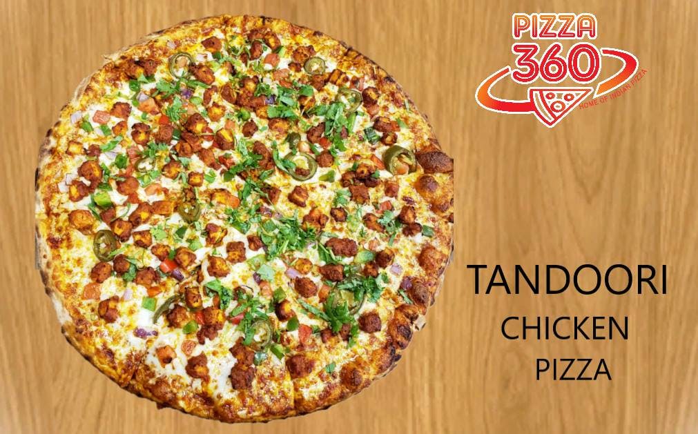Order Tandoori Chicken Pizza - Small 10'' (4 Slices) food online from Pizza 360 store, Ashburn on bringmethat.com