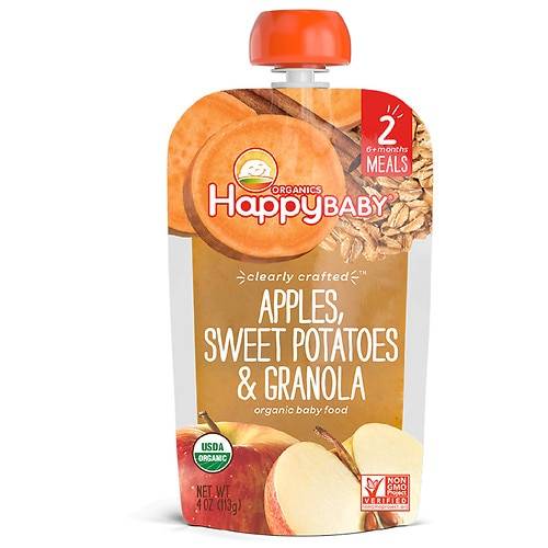 Order Happy Baby Clearly Crafted Organic Food Pouch Apples, Sweet Potatoes & Granola - 4.0 oz food online from Walgreens store, Bremerton on bringmethat.com