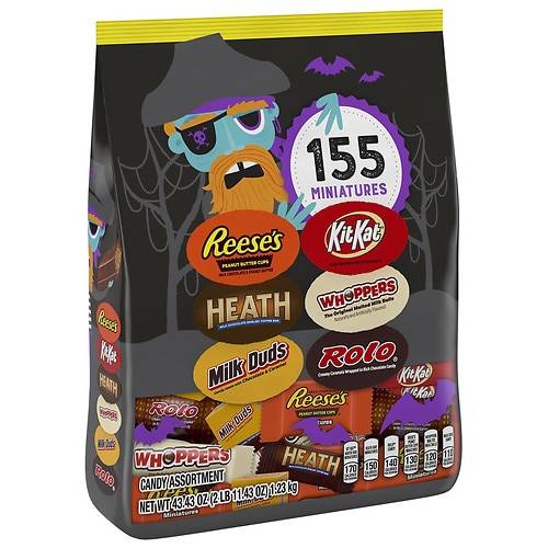 Order Hershey's Miniatures, Halloween, Reese's, Kit Kat, Health, Whoppers, XXL Variety Bag Chocolate Assortment - 43.43 oz food online from Walgreens store, League City on bringmethat.com