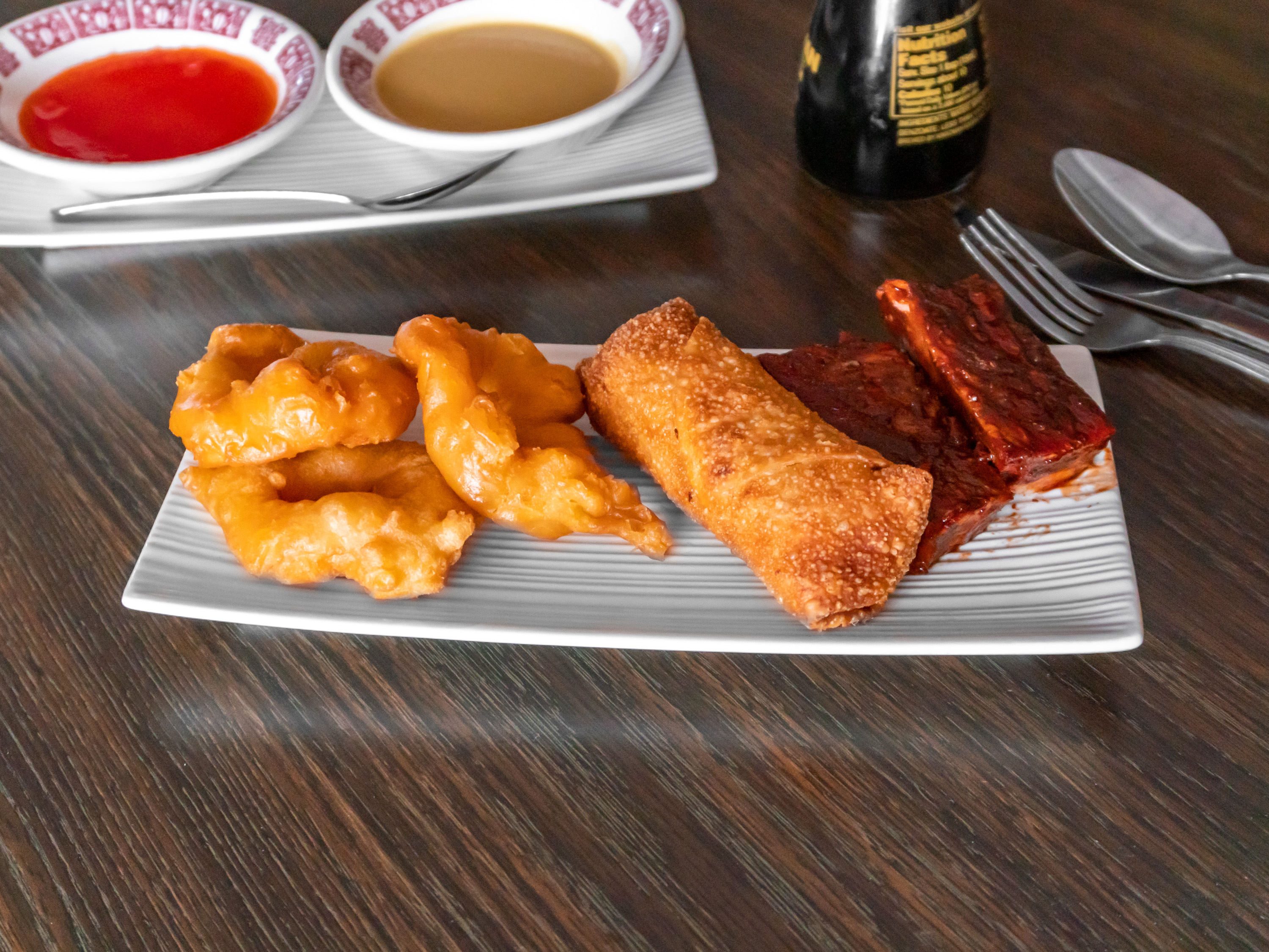 Order 1. One Piece Egg Roll, 2 Piece  Ribs & Cantonese Fried Shrimp Combo food online from Golden Mountain Restaurant store, Wickliffe on bringmethat.com