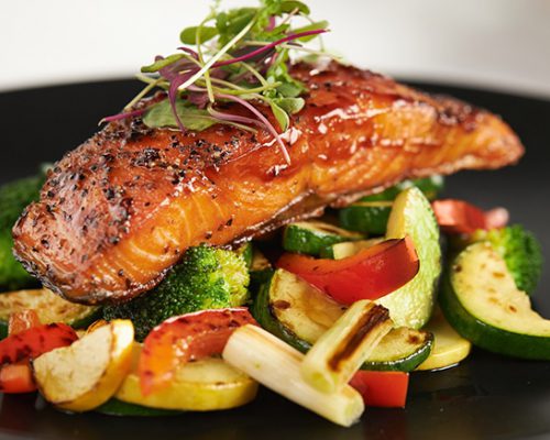 Order Grilled Salmon Sweet and Sour food online from Luck thai store, Brooklyn on bringmethat.com