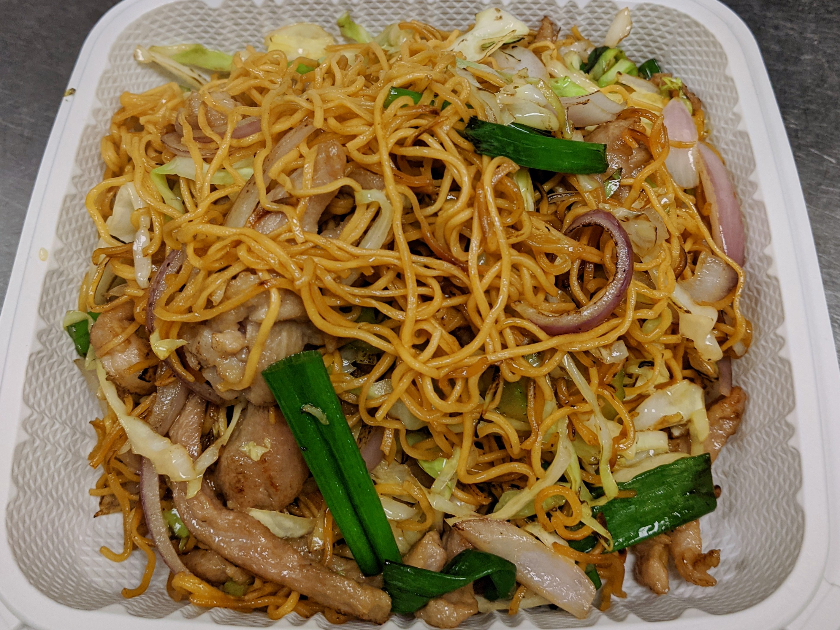 Order 106. Shredded Pork Chow Mein food online from Kirin Chinese Restaurant store, Mountain View on bringmethat.com