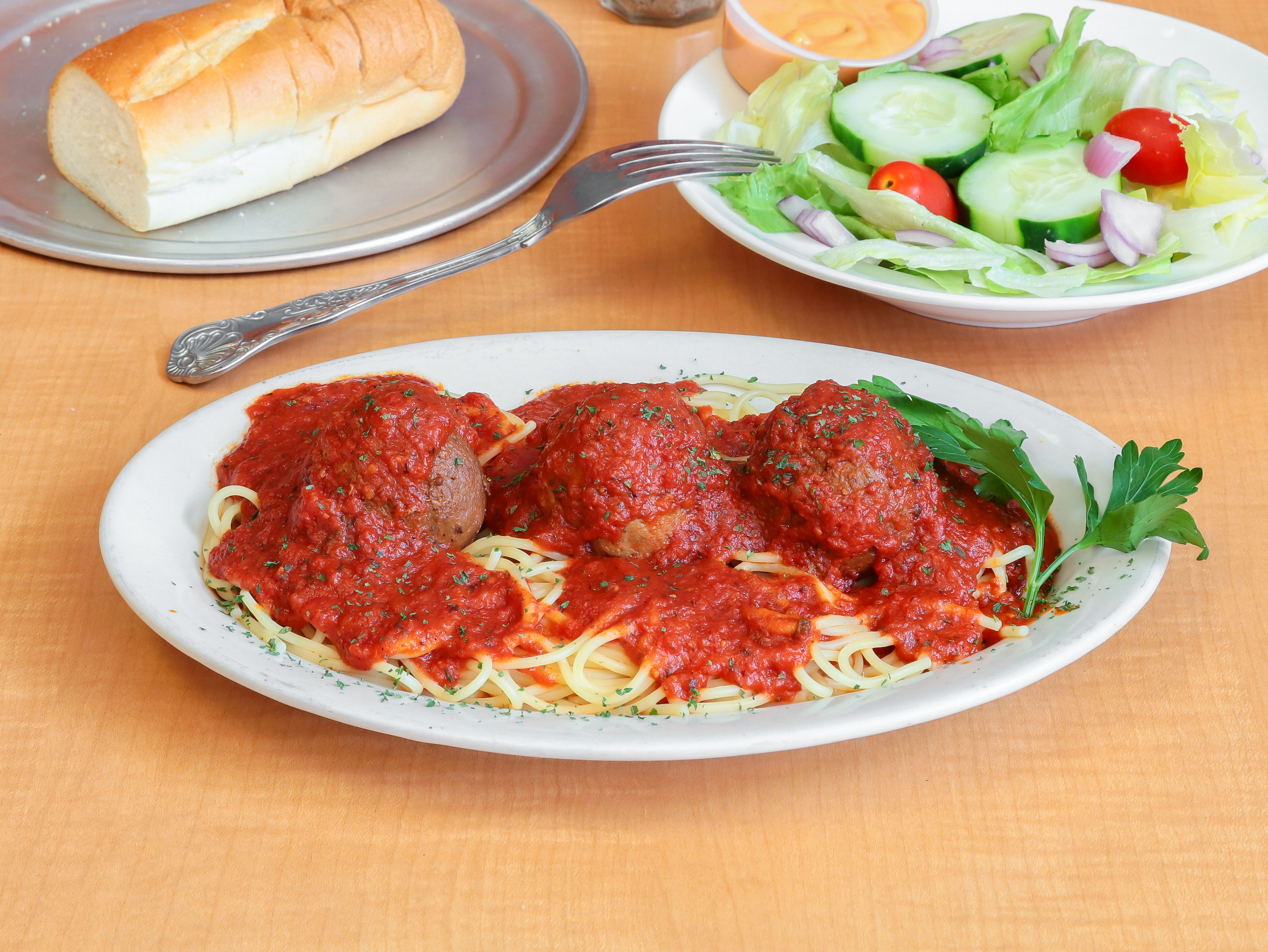 Order Pasta with Meatballs Platter food online from Roma Pizza & Italian Eatery store, Warrington on bringmethat.com