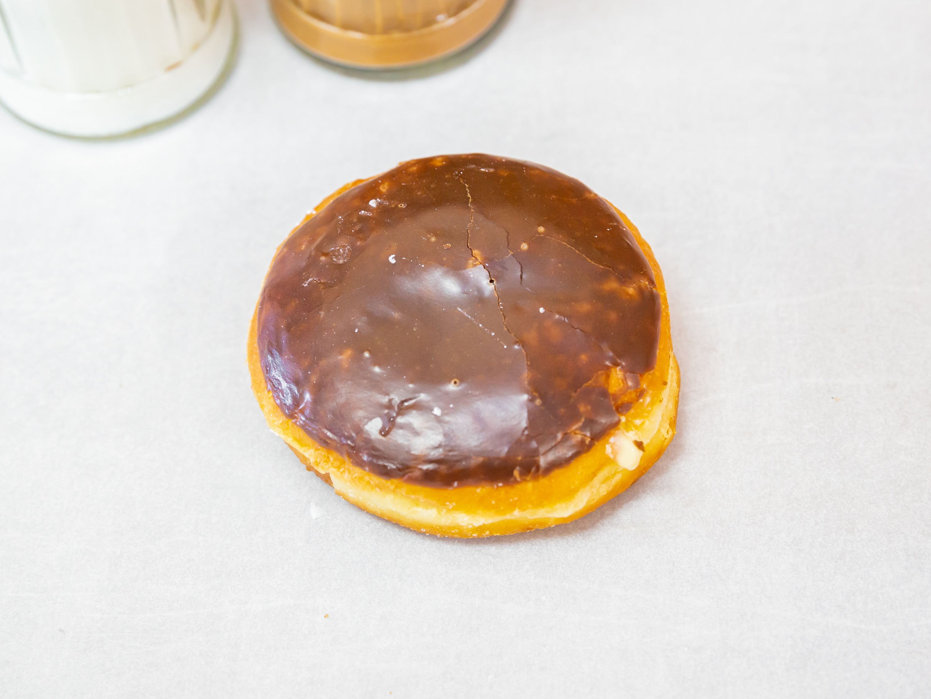 Order Bavarian Cream Filled Donut with Chocolate Icing food online from Jax Donut House store, Anaheim on bringmethat.com