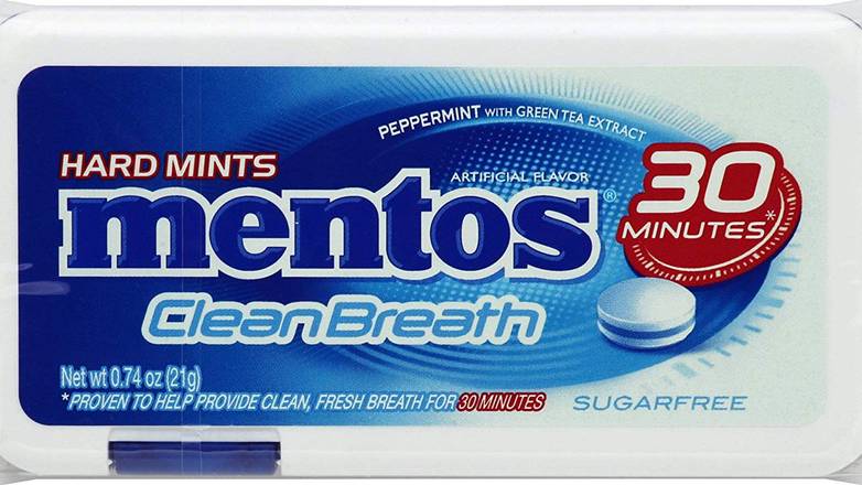 Order Mentos Clean Breath Hard Mints , Peppermint 0.74 Oz food online from Valero Food Mart store, Murrayville on bringmethat.com