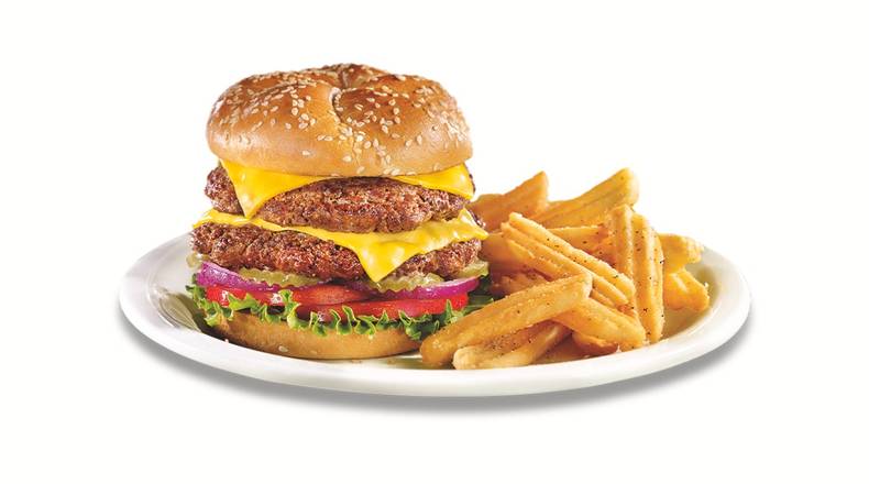 Order Double Cheeseburger food online from Denny's store, Balcones Heights on bringmethat.com