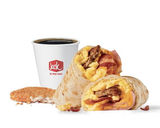 Order Meat Lovers Breakfast Burrito Combo food online from Jack In The Box store, Merriam on bringmethat.com