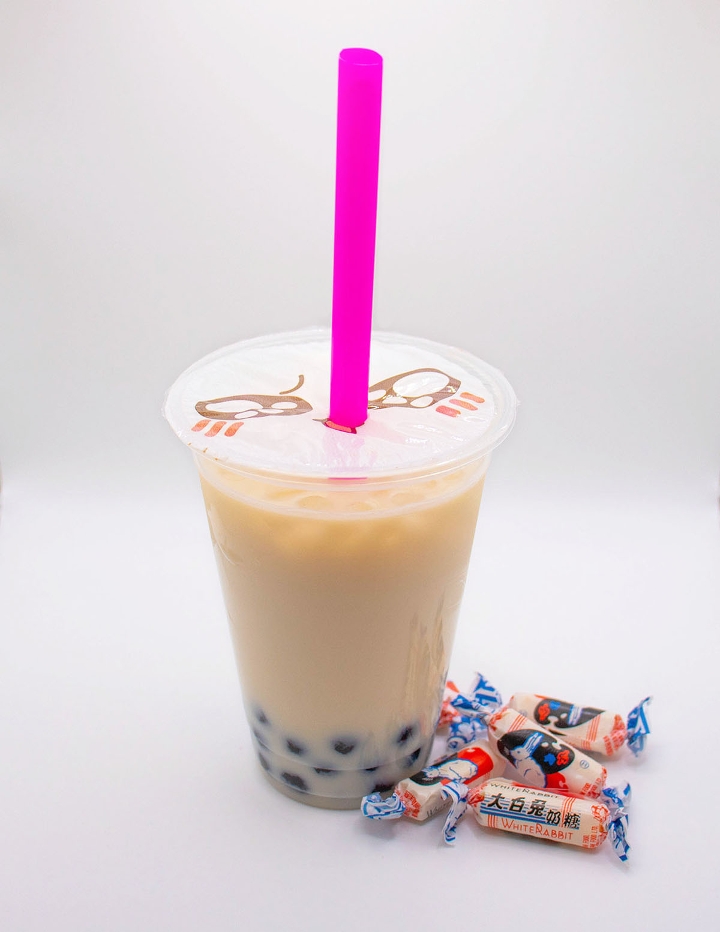 Order White Rabbit Milk Tea with Pearls food online from Wow Bao store, Chicago on bringmethat.com
