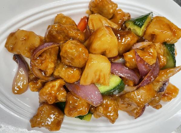 Order Sweet&Sour Pork With Pineapple/香菠咕咾肉 food online from Dongpo Restaurant store, Arcadia on bringmethat.com
