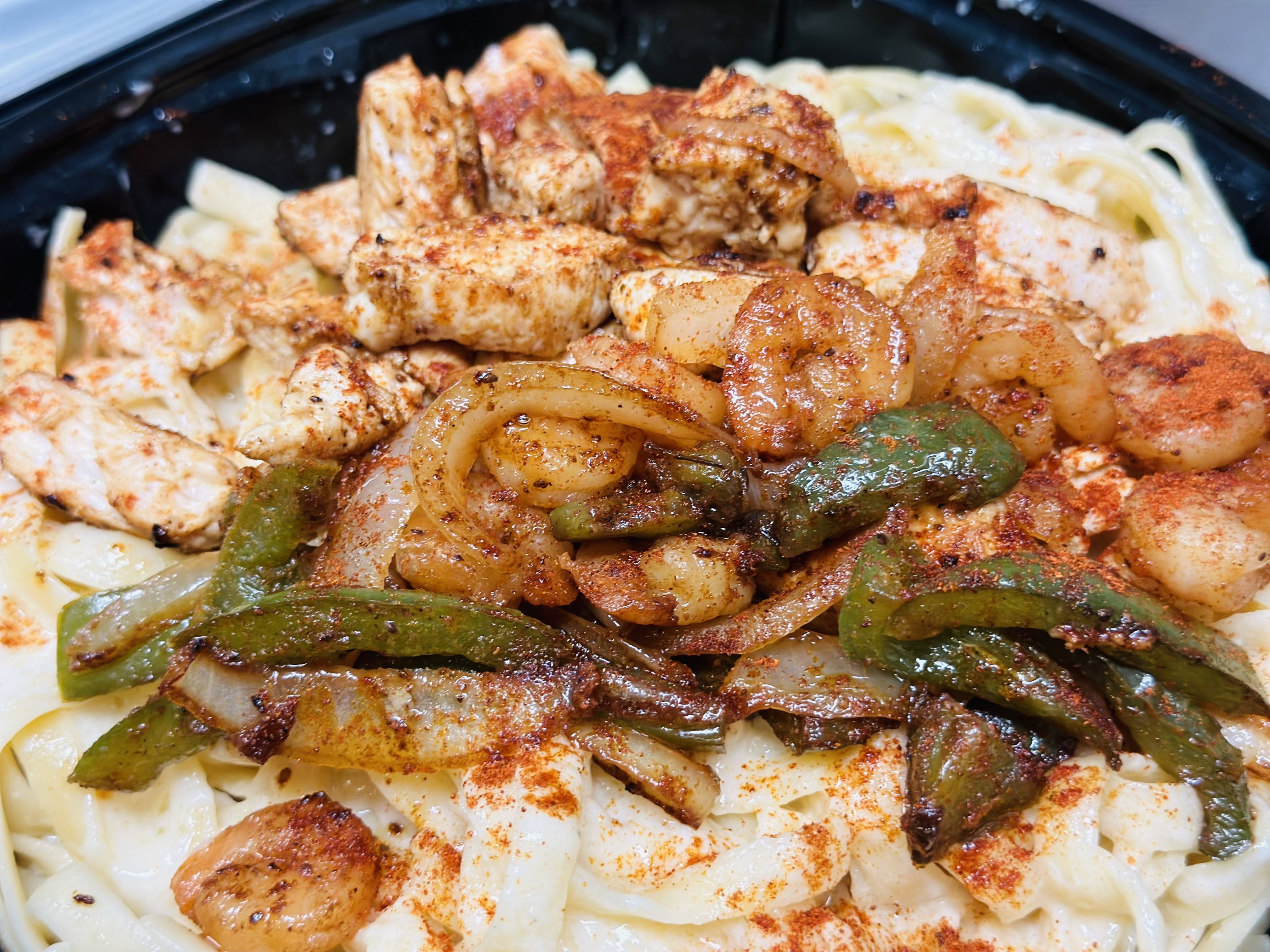 Order Chicken & Shrimp Alfredo food online from Ode’s Diner store, Indianapolis on bringmethat.com