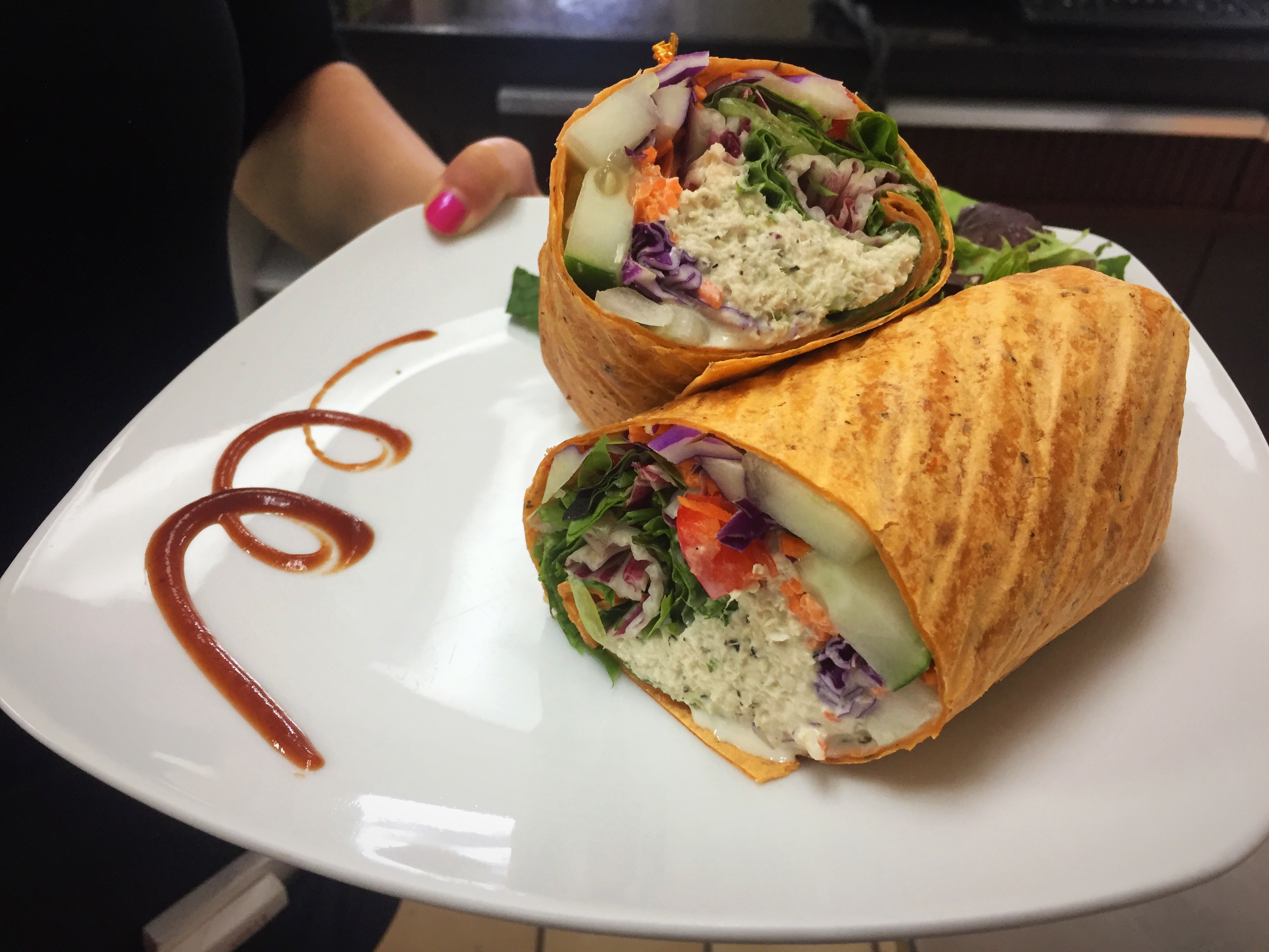 Order Chicken Salad Wrap food online from Healthy Garden & Gourmet Pizza store, Collingswood on bringmethat.com