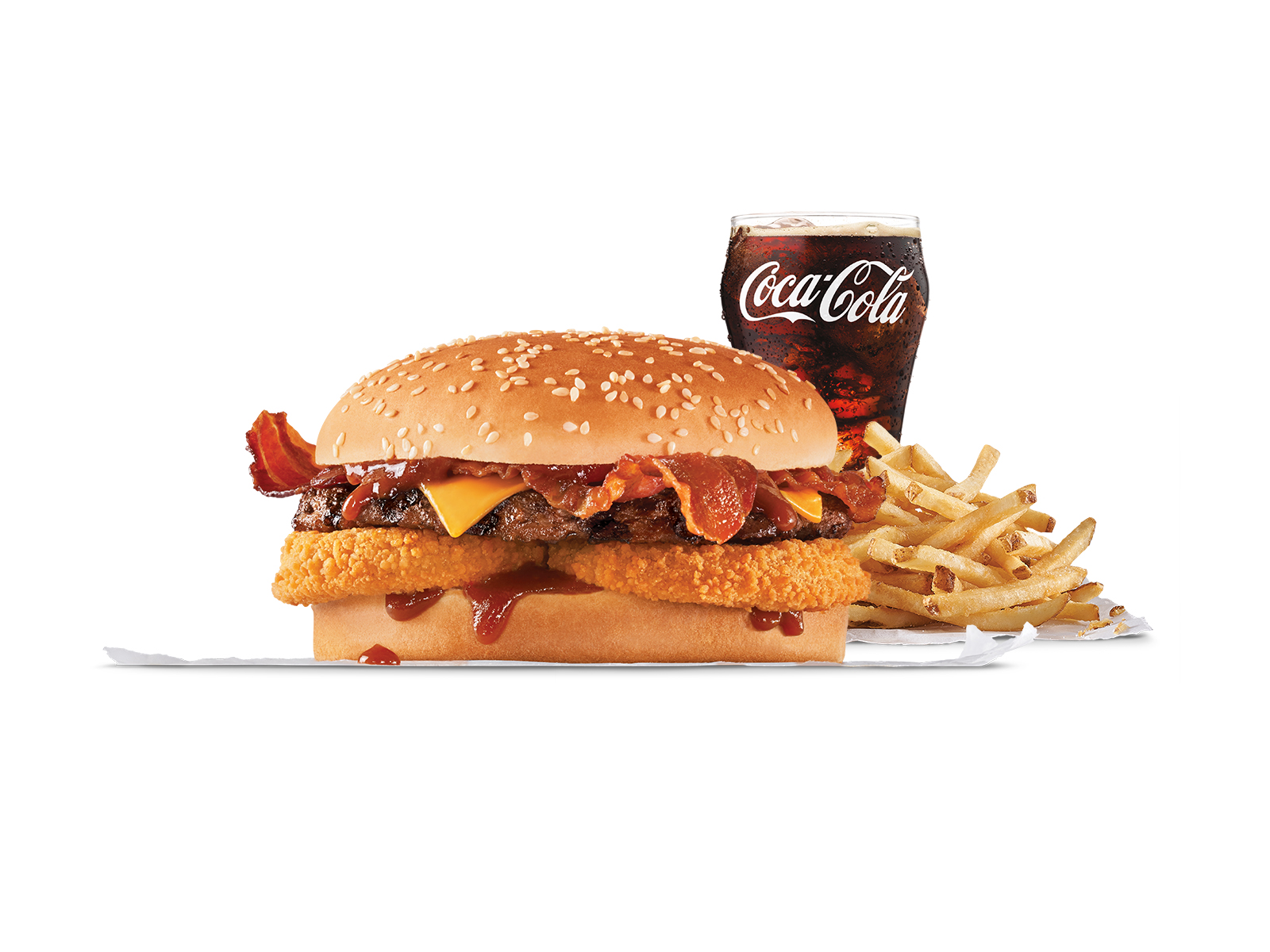 Order Western Bacon Cheeseburger® Combo food online from Hardee store, New Philadelphia on bringmethat.com