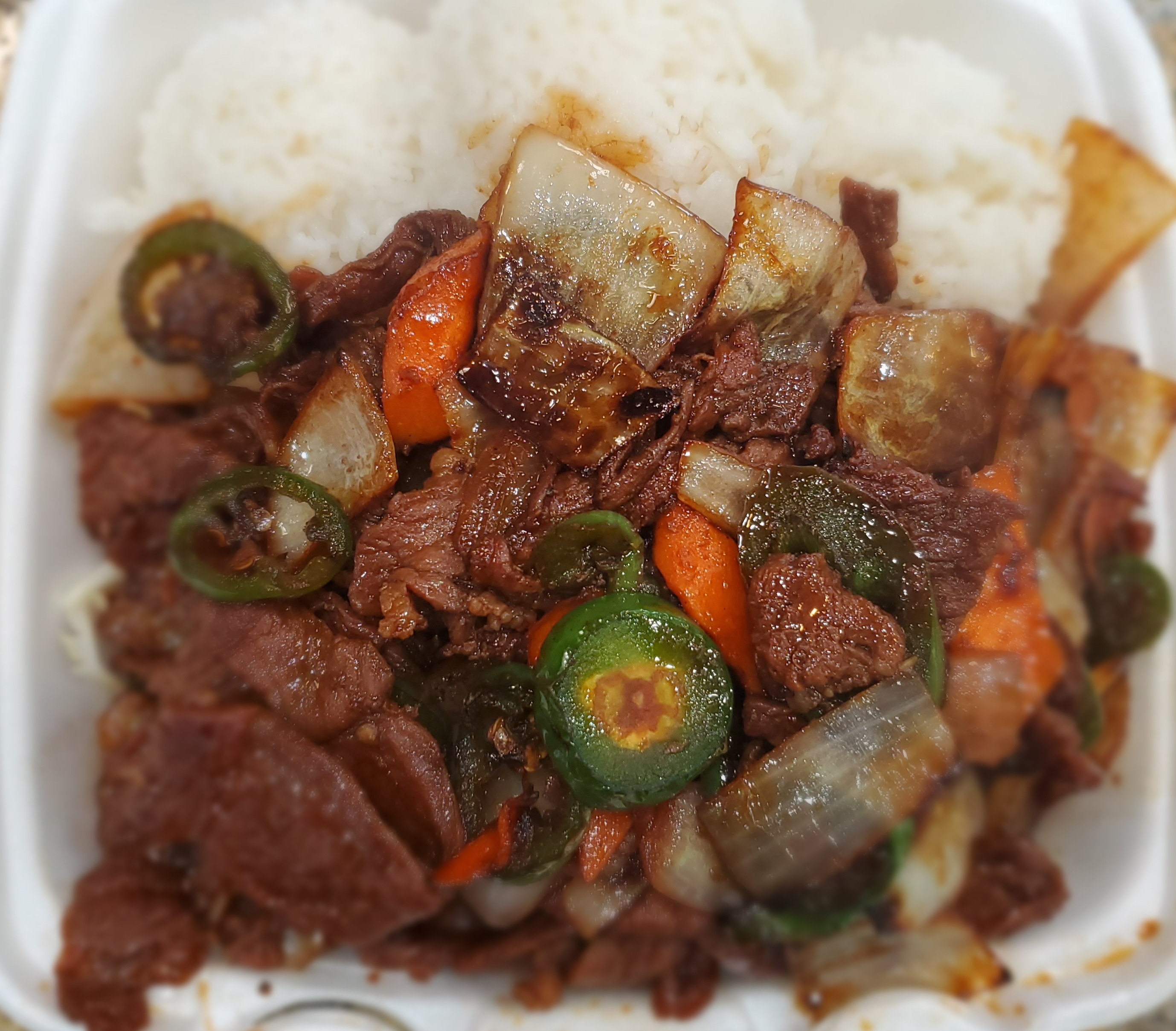 Order Jalapeno Beef Plate food online from Young Hawaiian Bbq store, Chino on bringmethat.com