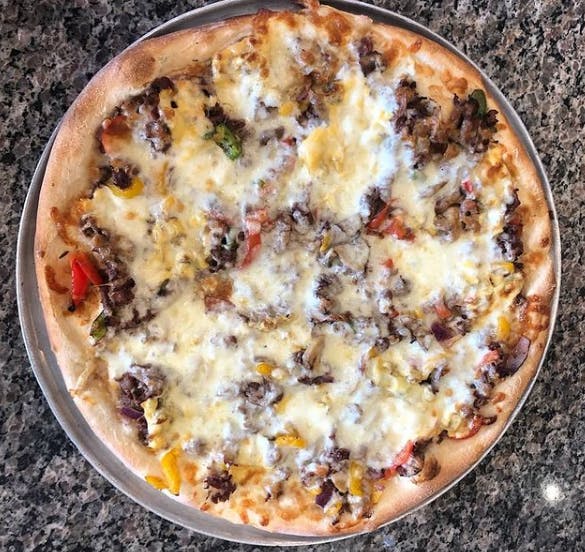Order Philly Cheesesteak Pizza - 16" food online from Phil's Pizzeria & Restaurant store, Montvale on bringmethat.com