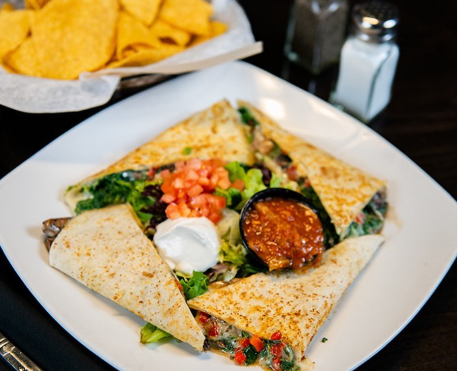 Order Spinach and Portabella Quesadilla food online from Tequila Sunrise store, Fishers on bringmethat.com