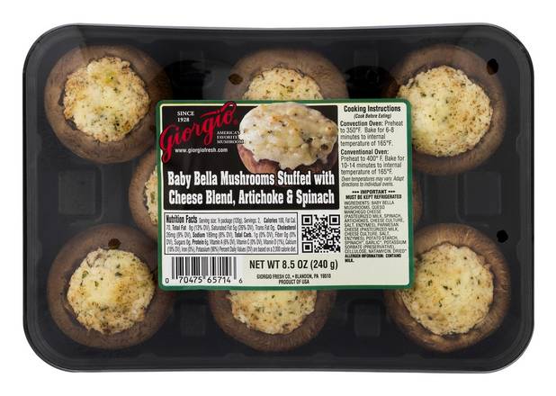 Order Giorgio · Baby Bella Mushrooms Stuffed with Cheese Blend (8.5 oz) food online from Jewel-Osco store, Antioch on bringmethat.com