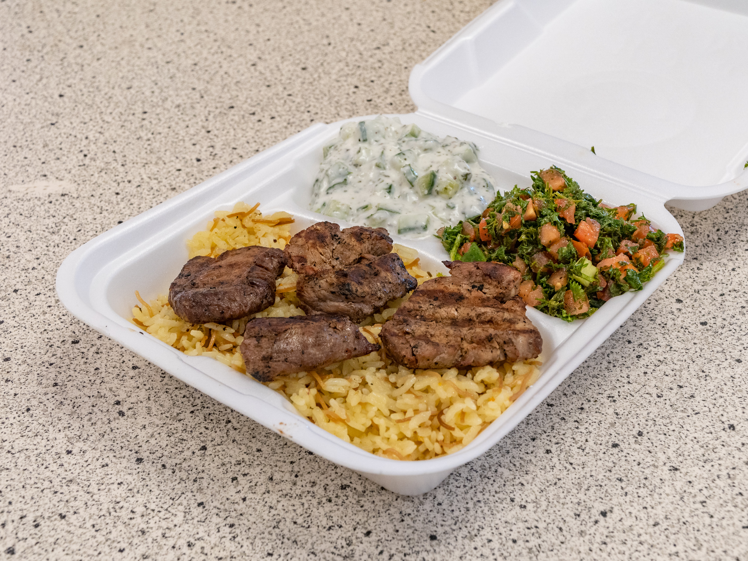 Order #4. Beef Kabab Plate food online from Jdo Mediterranean store, Whittier on bringmethat.com