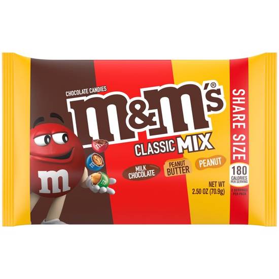 Order M&Ms Classic Mix Chocolate Candy Share Size food online from Exxon Food Mart store, Port Huron on bringmethat.com