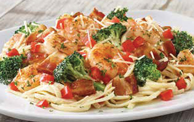 Order Shrimp, Bacon & Broccoli Pasta food online from Perkins Restaurant 3842 store, Grand Forks on bringmethat.com
