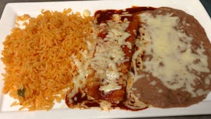 Order E. Enchilada, Rice, & Beans food online from La Tolteca store, Williamsburg on bringmethat.com