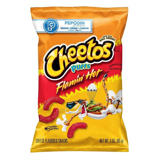 Order Cheetos Cheese Snacks Flamin' Hot Puffs (3 oz) food online from Rite Aid store, Yamhill County on bringmethat.com