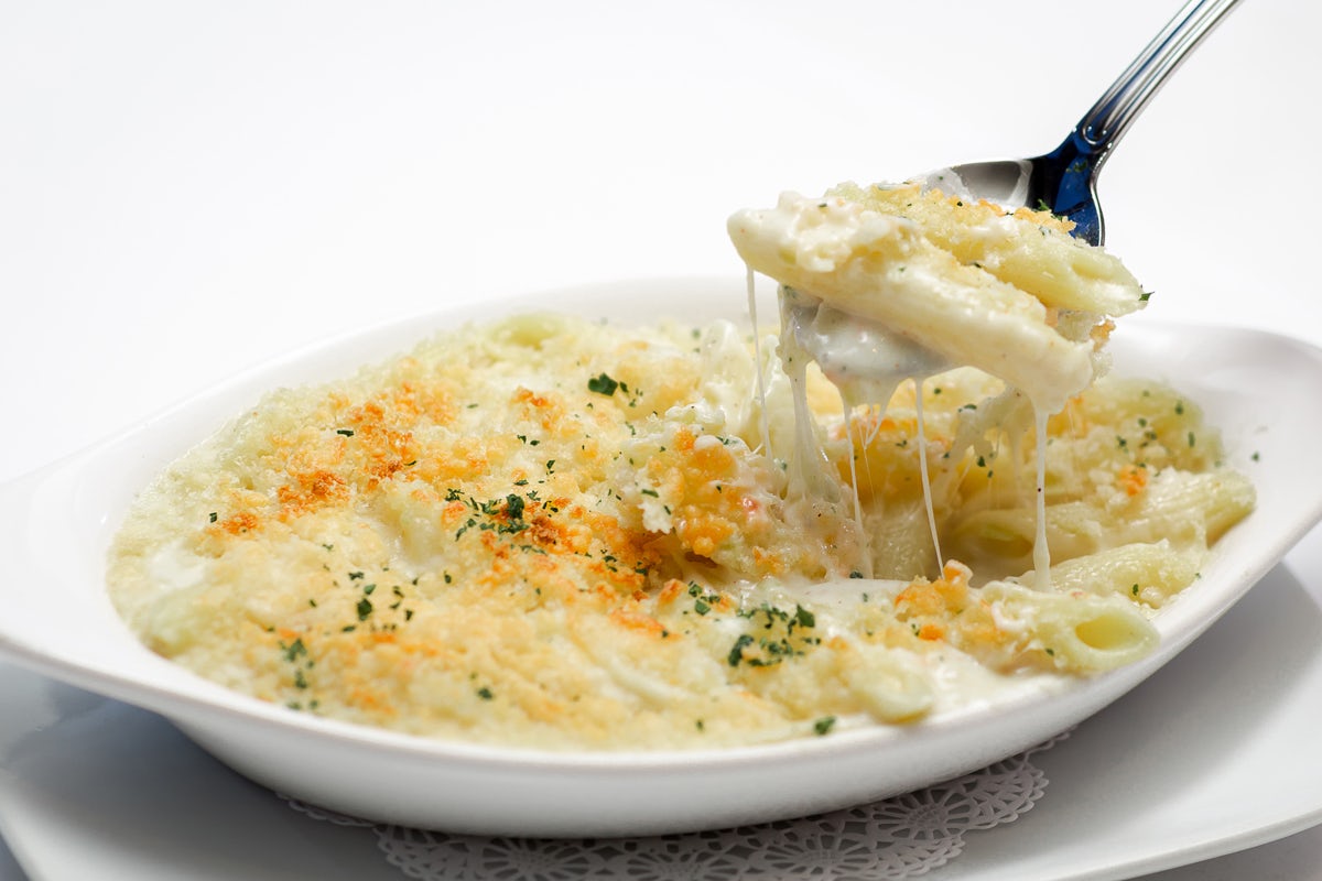 Order Three Cheese Mac & Cheese | VE food online from Perry Steakhouse & Grille-Sugar Land store, Sugar Land on bringmethat.com