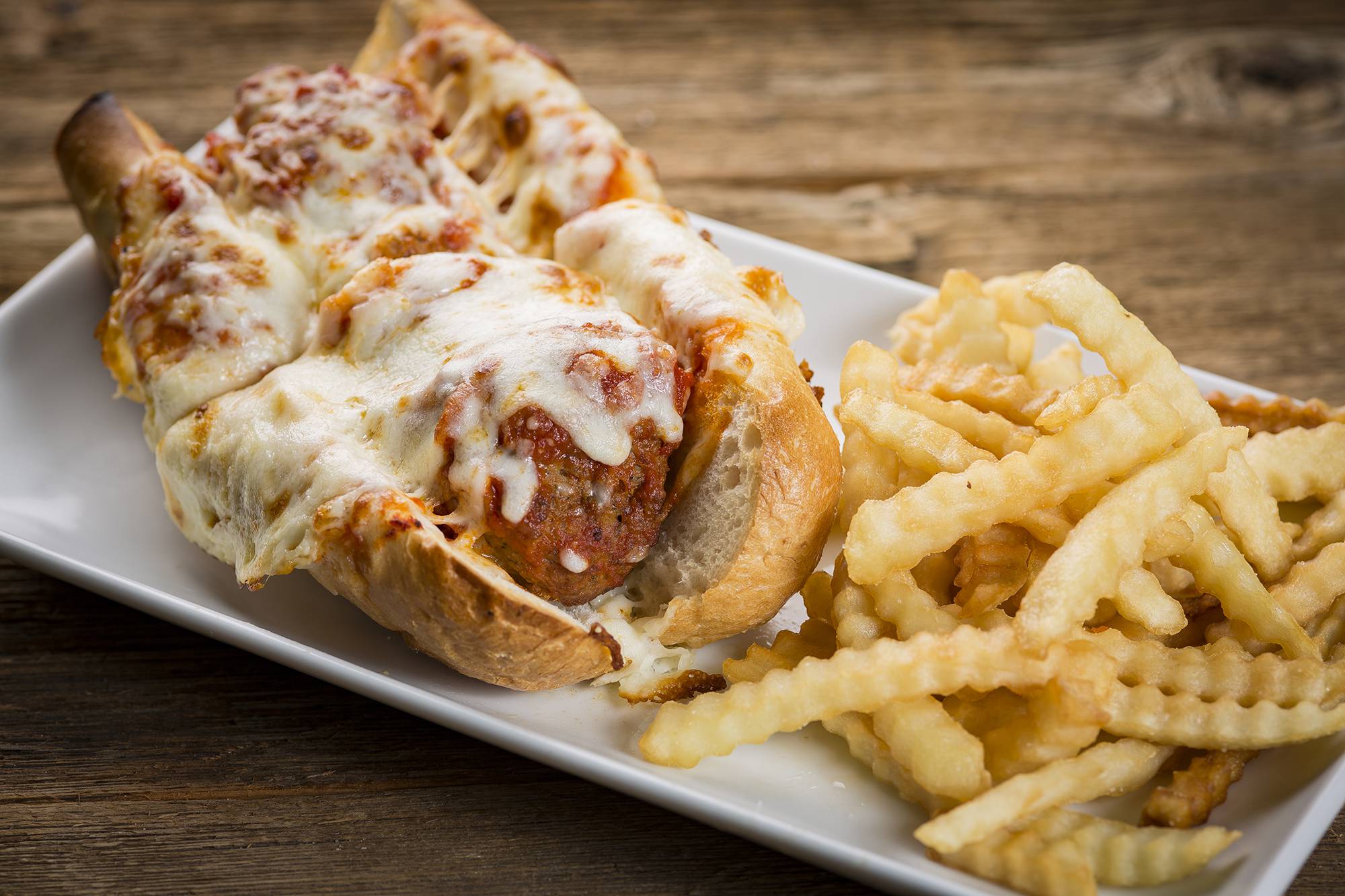 Order Meatball Parmigiana Sandwich food online from Rosati Pizza store, Gold Canyon on bringmethat.com