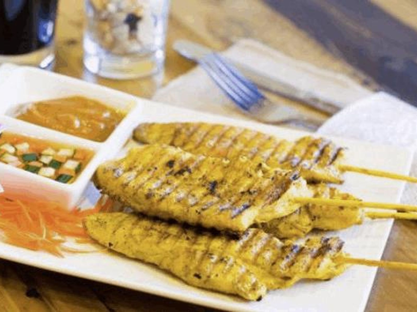Order Grilled Chicken Satay food online from Coconut Newton store, Newton Center on bringmethat.com