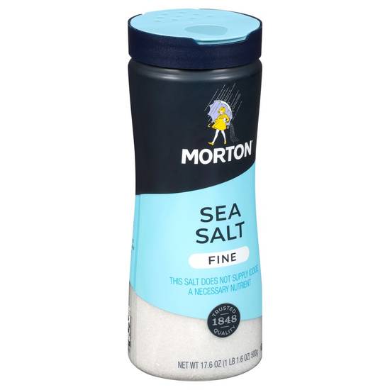 Order Morton · Mediterranean Fine Sea Salt (17.6 oz) food online from Harveys Supermarket store, Americus on bringmethat.com