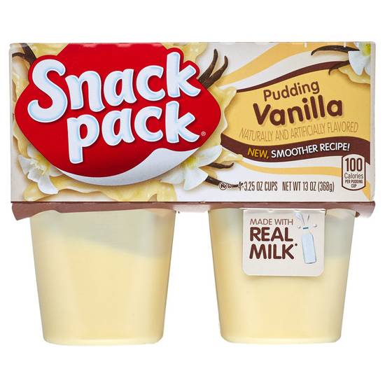 Order Snack Pack Vanilla Pudding 4ct food online from Everyday Needs by Gopuff store, Redding on bringmethat.com