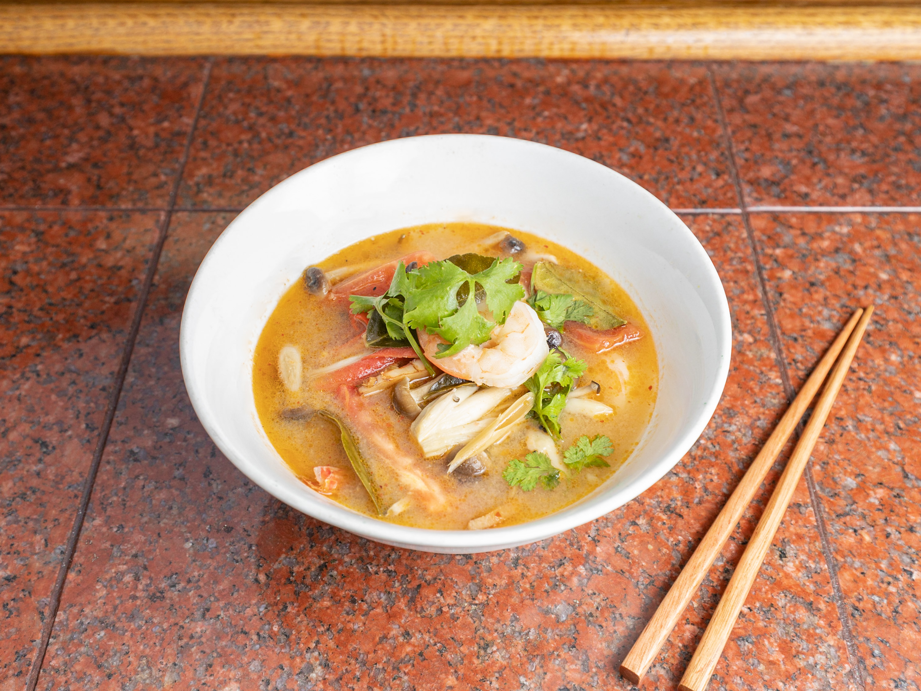 Order Shrimp hot & sour soup (Tom yum Koong) food online from Thai Power Restaurant store, Daly City on bringmethat.com