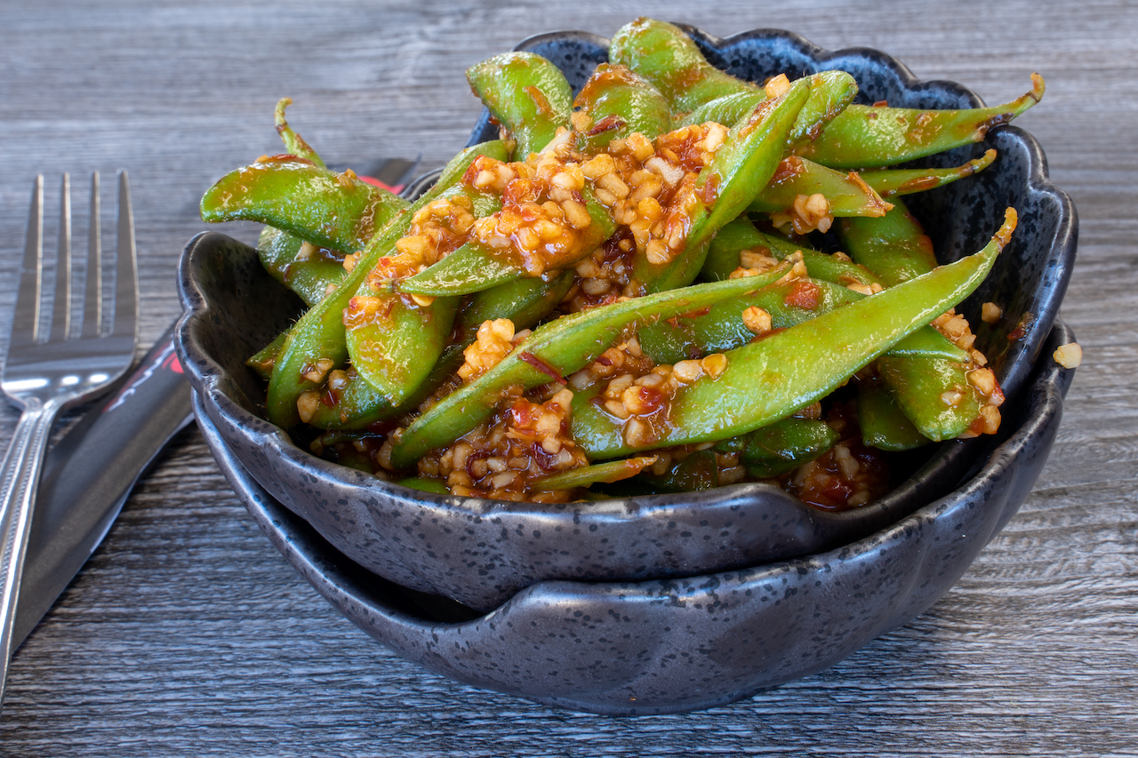 Order Spicy Carlic Edamame food online from Seksun Sushi store, Chandler on bringmethat.com