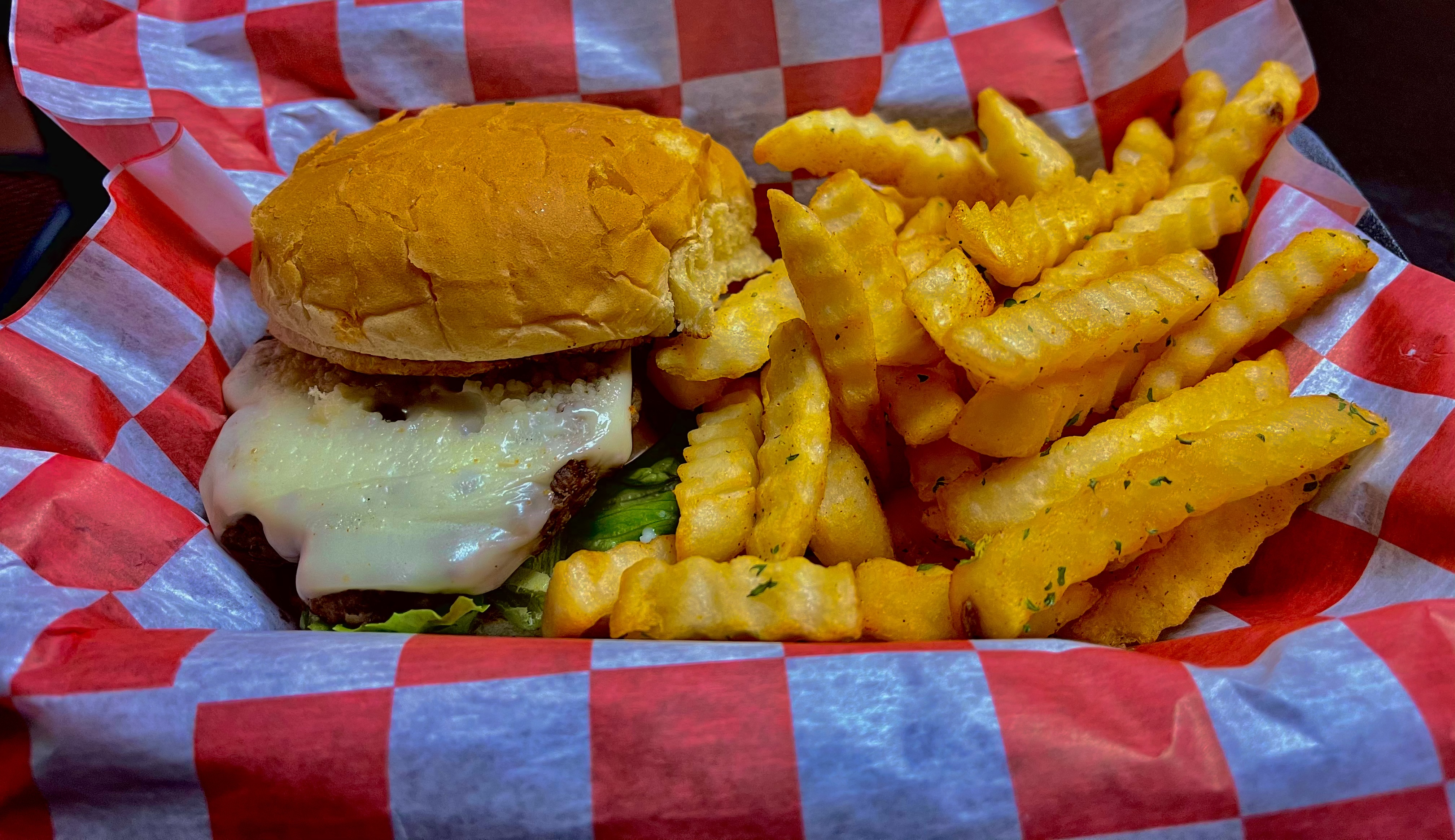 Order Cheese Burger with Fries food online from Muchies wit friends store, Camden on bringmethat.com