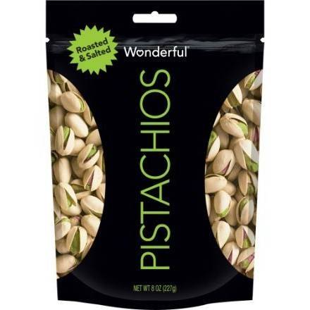 Order Wonderful Pistachios Roasted and Salted (8 oz) food online from Goodees Cravings store, Marietta on bringmethat.com